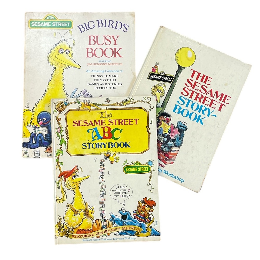Vintage 79s/80s Sesame Street Books Storybook ABC Storybook Big Bird’s Busy Book